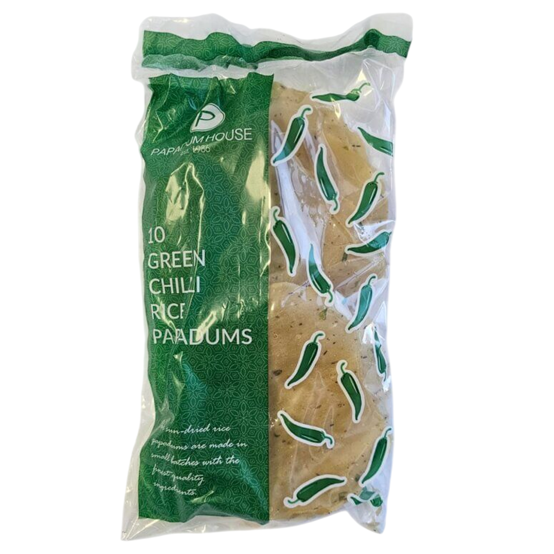 Green Chili Rice Papadum 10's